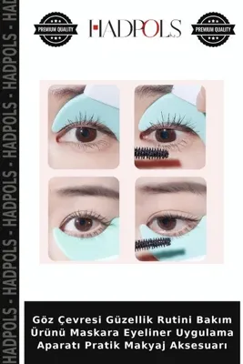 HadPols Göz Çevresi Güzellik Rutini Bakım Ürünü Maskara Eyeliner Uygulama Aparatı Pratik Makyaj Aksesuarı