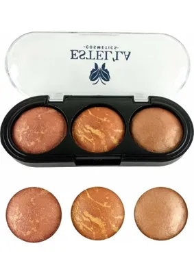Estella 3'lü Terracotta Renkli Allık Seti Yüksek Pigmentasyonlu Profesyonel Makyaj Ürünü
