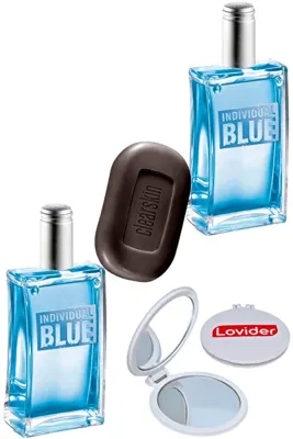 Avon Individual Blue Erkek Parfüm EDT 100ml X 2 Adet + Kömürlü Sabun + Lovider Cep Aynası Hediye