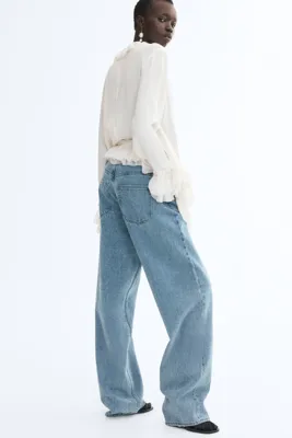 H&M High Waist Jeans Suni Elmas Detaylı