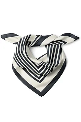 nehir eşarp Çizgi Desen Fular Bandana 50x50 Cm