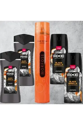 Axe Deodorant Black Vanilla 150 ml 2 Adet + Black Vanilla Duş Jeli 300 Ml 2 Adet + MorfoseTuruncu Saç Spreyi 400 ml