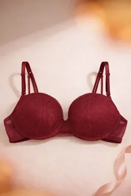 SCM LINGERIE BORDO DANTELLİ DESTEKSİZ SÜTYEN