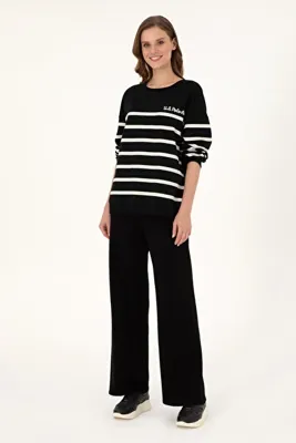 U.S. Polo Assn. Kadın Siyah Loose Fit Triko Pantolon 50297151-VR046