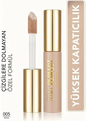 Flormar Stay Perfect Yüksek Pigmentli & Yarı Mat Bitişli Likit Kapatıcı (005 Beige) 8682536085526