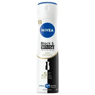 NIVEA Nivea Kadın Sprey Deodorant 72h Anti-perspirant Black&White Invisible İpeksi Pürüzsüzlük 150 ml