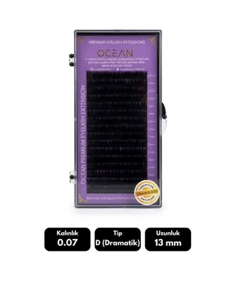 Ocean 0.07d Dramatik Kıvrım Renkli Mix Soft Eyelash Doğal İpek Kirpik 16'lı