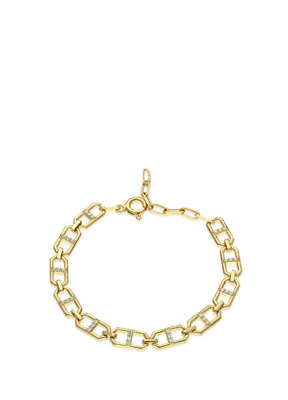 Nayra jewelry Sequence Chain 925 Ayar Gümüş Üzeri Altın Kaplama Bilezik