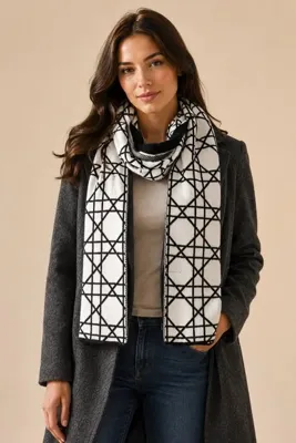 Sebir Moda Cannage Desenli Triko Atkı
