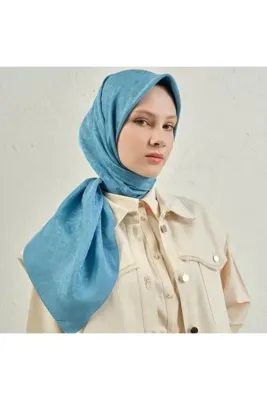 ARMİNE Şık Pamuklu Eşarp Mavi Eşarp