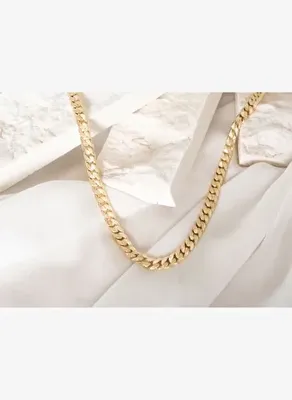 Safir Mücevher Altın 7mm Çift Taraflı Gurmet Zincir Kolye