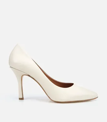 Hotiç Kadın Deri Ekru Yüksek Topuklu Stiletto