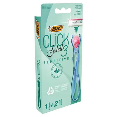Bic Soleil Click 3 Bıçaklı Sensitive Kadın Tıraş Bıçağı 1 Sap+2 Başlık