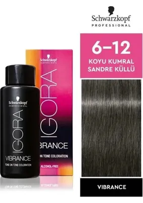 Schwarzkopf Vibrance 6-12 Koyu Kumral Sandre Küllü Saç Boyası + Oksidan (Emülsiyon)
