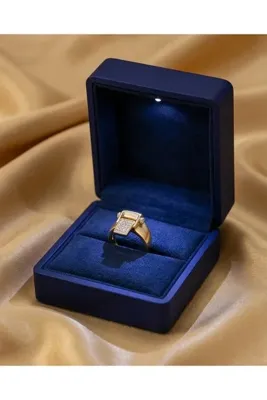 XUPING JEWELRY Taş Detaylı Gold Tokalı Tasarım Yüzük