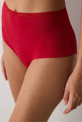 Penti Easy Cotton Trim Yüksek Bel Kırmızı Slip Külot