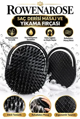 ROWENAROSE 1 adet Ele Geçmeli Yıkama Tarağı Pratik Banyo Tarak Saç Masaj Tarağı