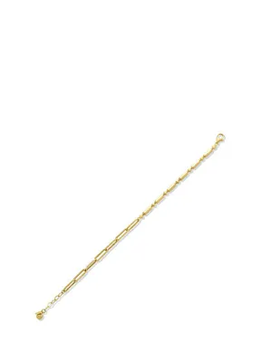 Safir Mücevher Ataç Çift Zincir 14 Ayar Altın Unisex Bileklik