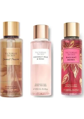 Victoria's Secret 3'lü Vücut Spreyi Seti - Coconut Milk & Rose Calm + Radiant Berry + Coconut Passion (3 x 250 Ml)