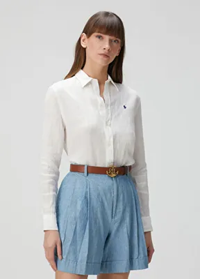 Polo Ralph Lauren Classic Fit Beyaz Keten Gömlek