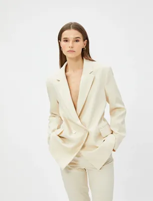 Koton Oversize Blazer Ceket Kruvaze Düğmeli