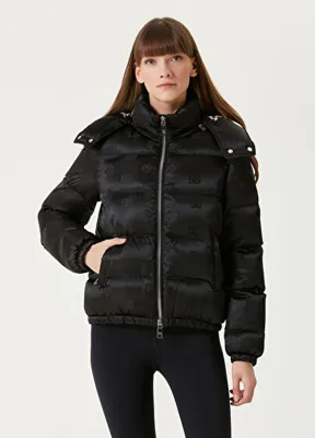 Dolce & Gabbana Siyah Logo Jakarlı Puff Mont