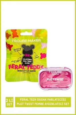 Troublemaker Feral Teddy Dudak Parlatıcısı ve Plot Twist Pembe Aydınlatıcı Set
