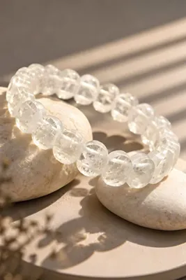 NBS Beautiful Naturel Stones Kristal Kuvars Gerçek Doğal Taş Bileklik