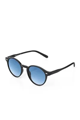 Ferrucci Siyah Çerçeveli Mavi Degrage Camlı Marka Model Yuvarlak Unisex Güneş Gözlüğü