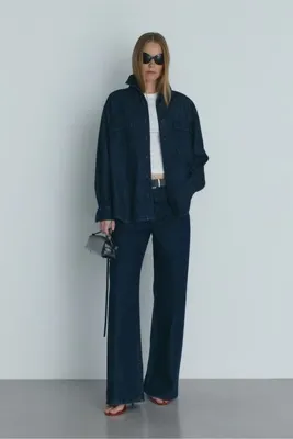 Suud Collection Mavi 88 Oversize Denim Gömlek