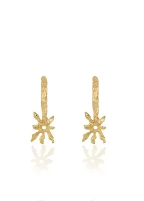 Cansui Design Uzun Güneş Figürlü Altın Kaplama Bronz Kadın Küpe