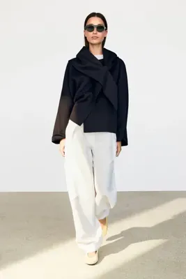 Massimo Dutti Fular detaylı kısa ceket