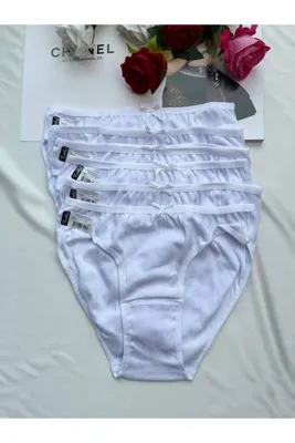 Tutku 6lı Beyaz Kurdeleli Günlük Külot Seti