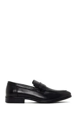Derimod Erkek Siyah Deri Klasik Loafer