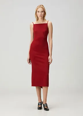 Givenchy Kırmızı Midi Krep Elbise