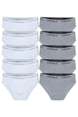 HNX 10'lu Pamuklu Beli Lastikli Erkek Slip Külot