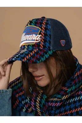 RustandRich Kadın Erkek İndigo Trucker Şapka Havana