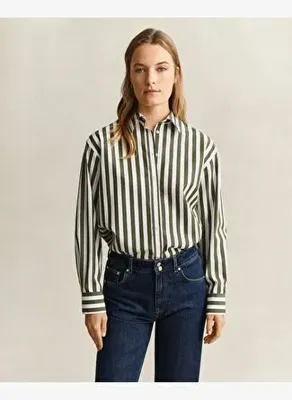 Gant Kadın Yeşil Relaxed Fit %100 Pamuk Gömlek