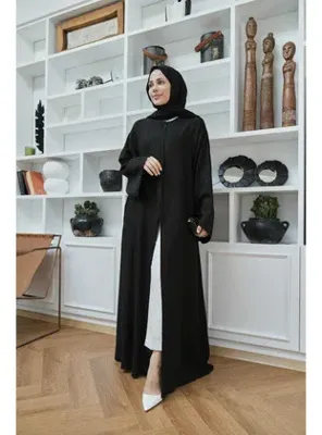Neways 6642-Parça Boya Tensel Abaya Siyah