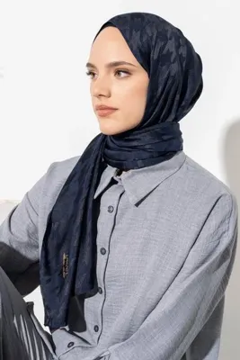 Jawel Kadın Tesettür Jakarlı Büyük Desen Kazayağı Şal