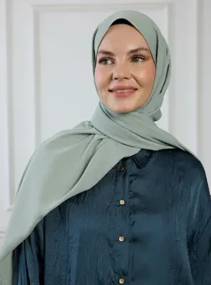 Pure Scarfs Medine İpeği Şal - Soft Yeşil - Pure Scarfs