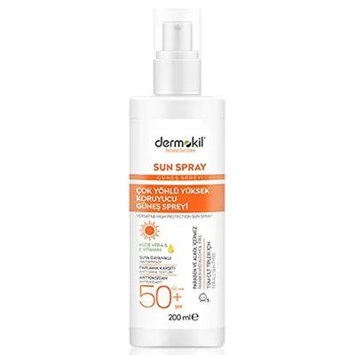 Dermokil Çok Yönlü Yüksek Koruyucu 50+ SPF Güneş Spreyi 200 ml