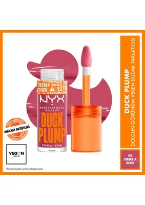 NYX Professional Makeup Professional Makeup Duck Plump Dolgun Görünüm Veren Dudak Parlatıcısı - 09 Strike A Rose
