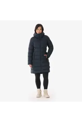 Decathlon Kadın Outdoor Sentetik Uzun Şişme Mont - Mavi Siyah - MH900