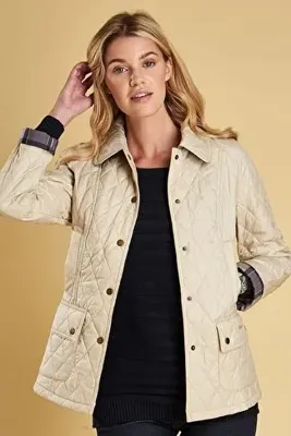 Barbour Beadnell Kapitone Ceket CR51 Pearl