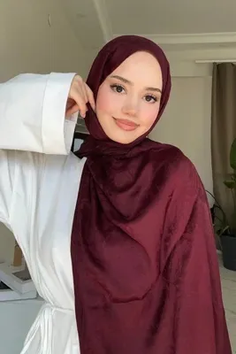 Madame Polo Premium Glow Jakar Şal Dama - Bordo
