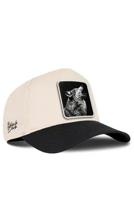BlackBörk Kurt Logolu Siyah-Bej Beyzbol Premium Şapka