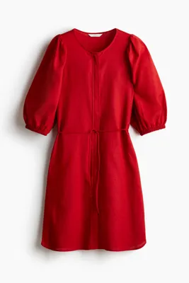 H&M Keten Karışımlı Elbise