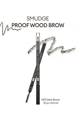 Missha Bulaşmayan Kalıcı Doğal Kaş Kalemi Smudge Proof Wood Brow No.1 (DARK BROWN)