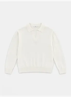 Xint Ekru Oversize Polo V Yaka Kazak